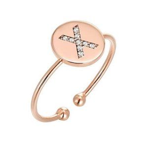 14K Gold Plated Initial Ring Stackable Rings for Women | Fashion Rings